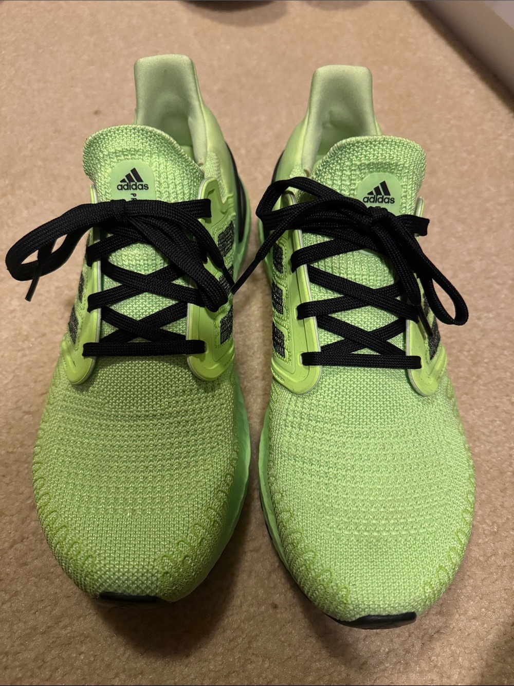 adidas Men’s Neon Green Athletic Running Sneakers